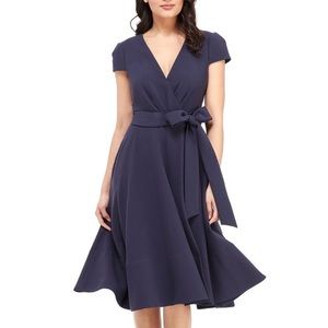 NWT Gal meets glam Justine navy wrap dress
